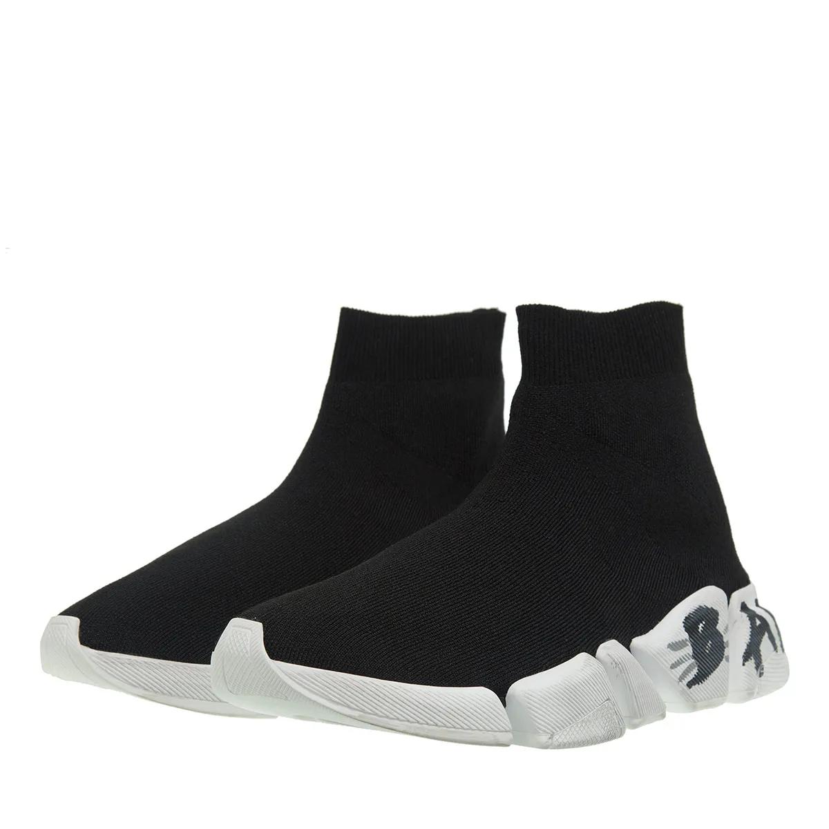 Speed Shoes Black White Slip On Sneaker