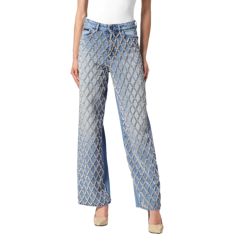 Philipp Plein Jeans Skater-Passform Crystal Verziert jeansblau(Image 3)