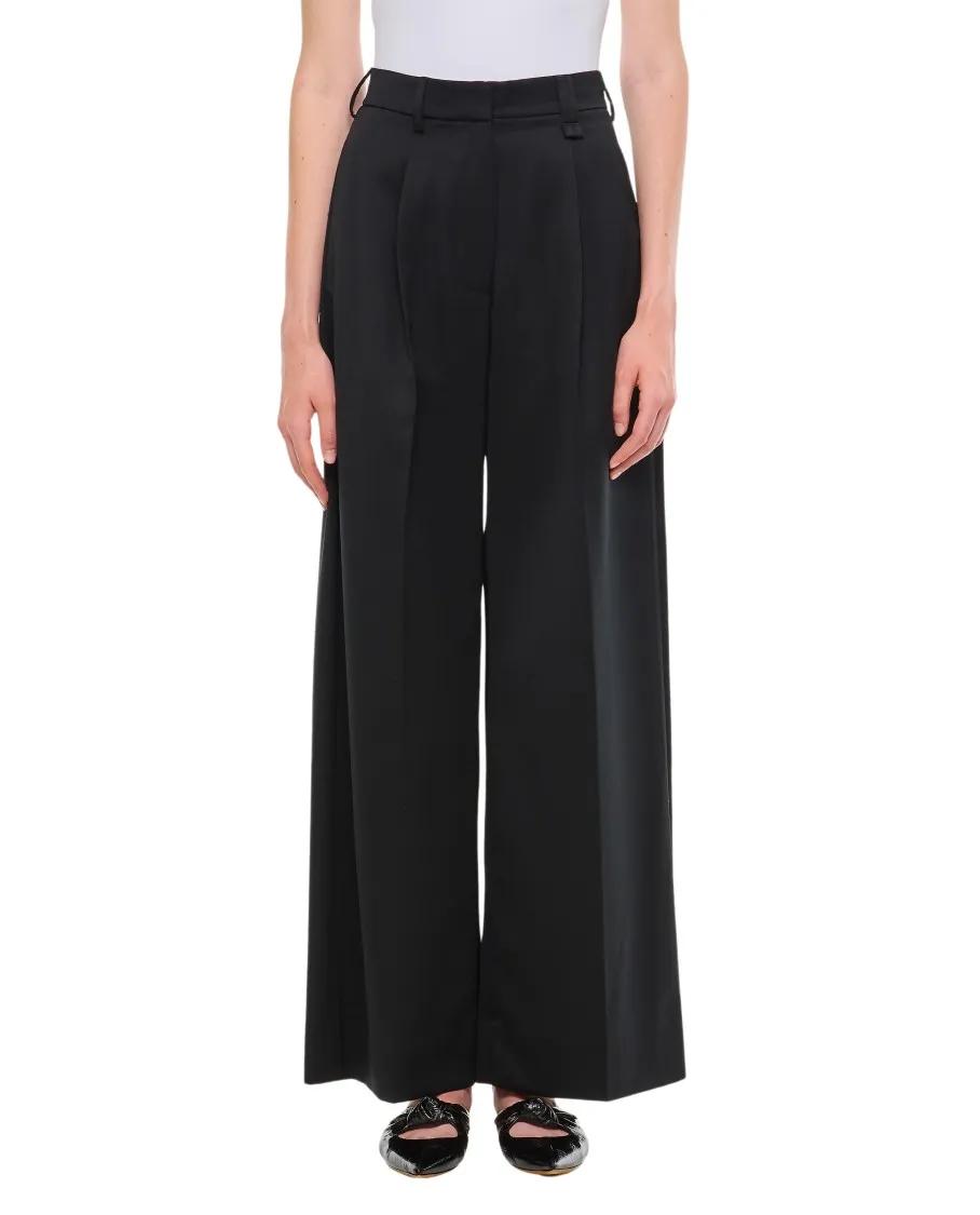 Simone Rocha - Pleated Wide Leg Trousers - Größe 4 - schwarz