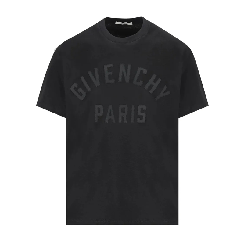 Givenchy T-shirt Short-Sleeve Cotton T-Shirt With Subtle Embossed D Black
