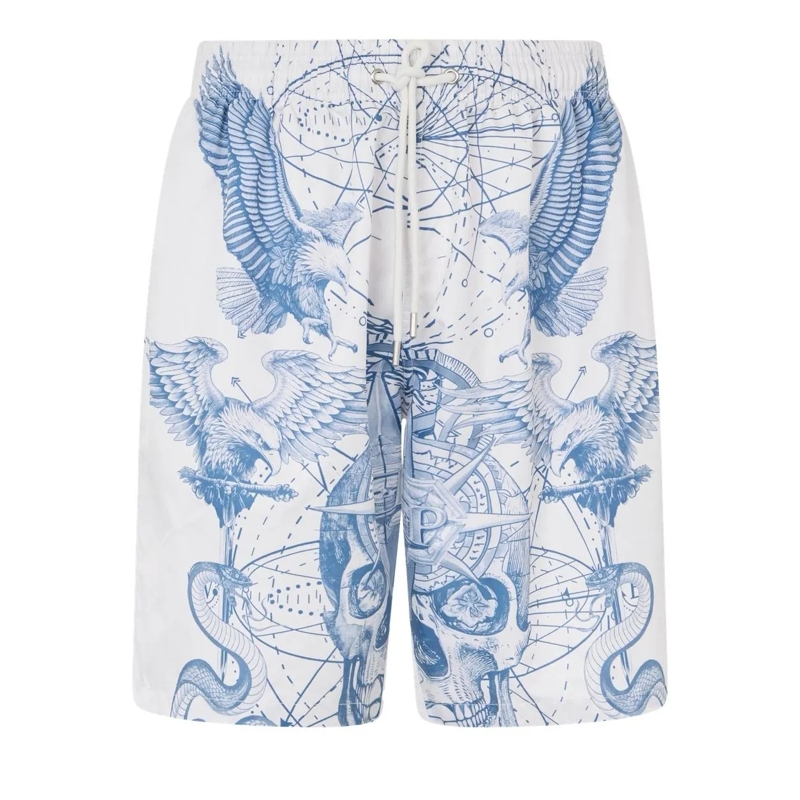 Philipp Plein Shorts Nylon Shorts Tattoo weiss