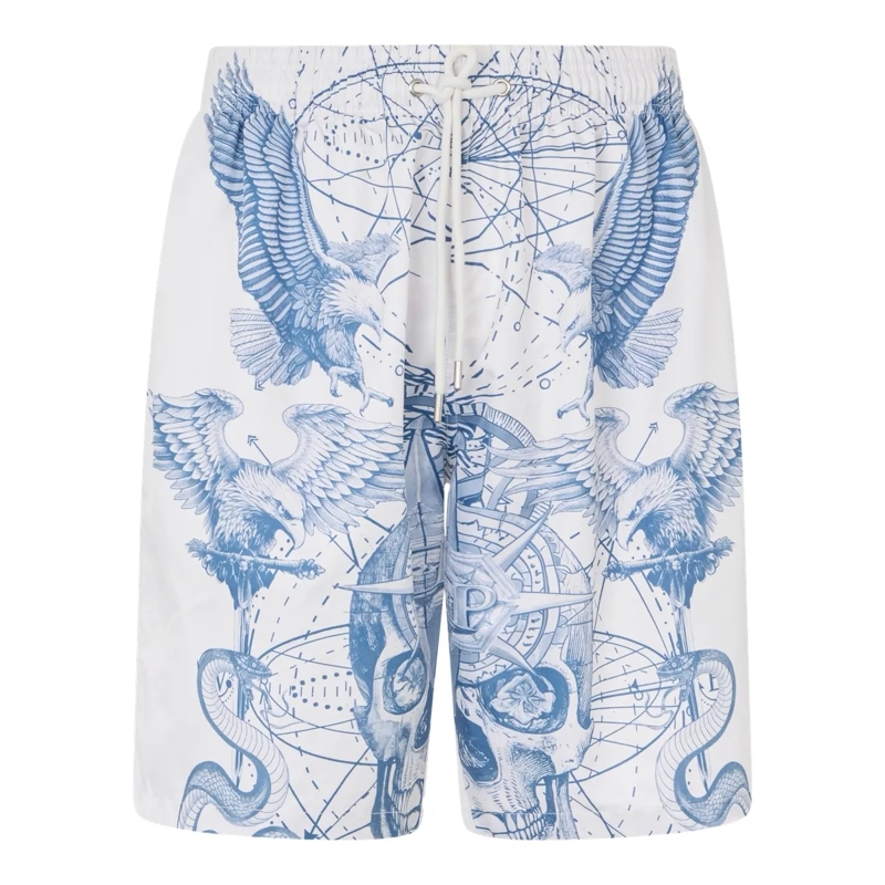 Philipp Plein Shorts Nylon Shorts Tattoo weiss