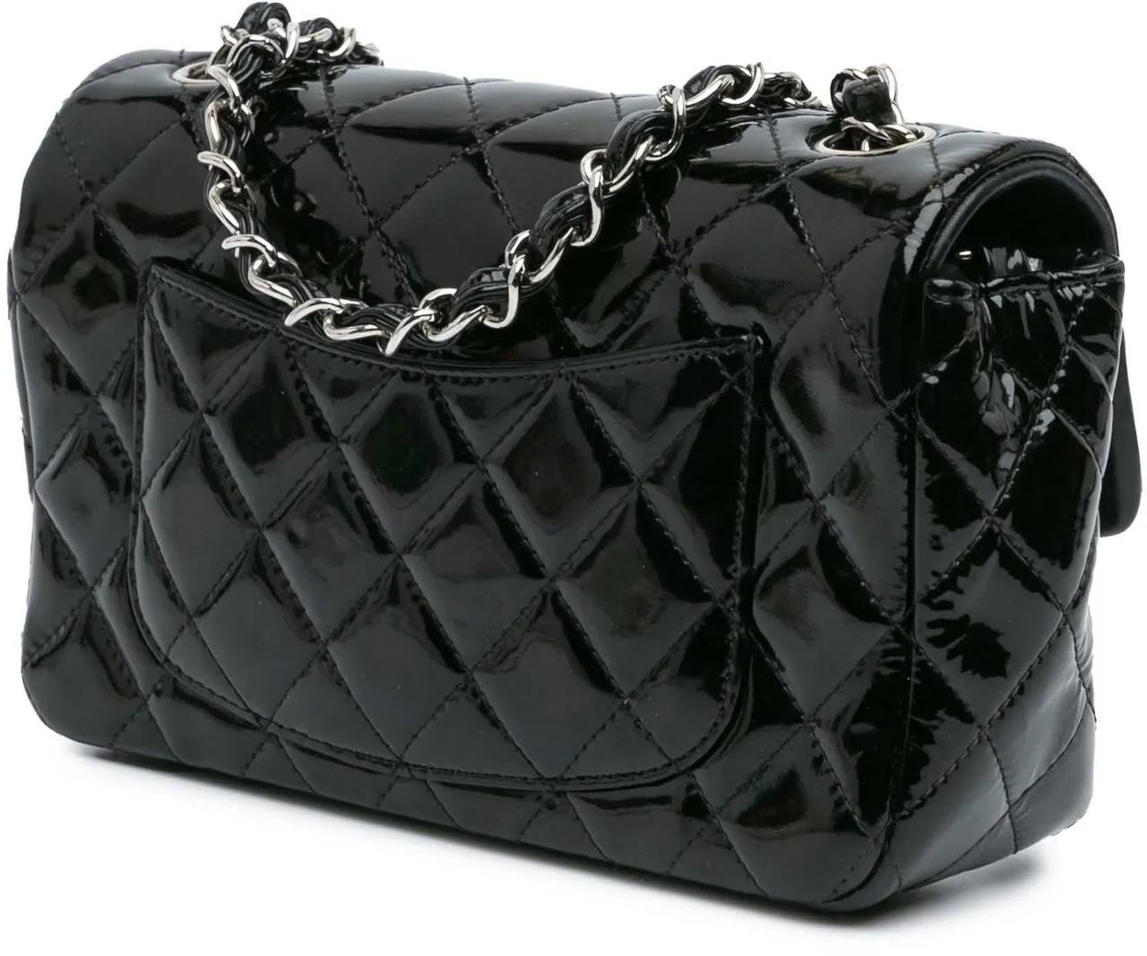 Thumbnail - Chanel Hobo Bags - Mini Rectangular Classic Patent Single Flap - Gr. unisize - in Schwarz - für Damen