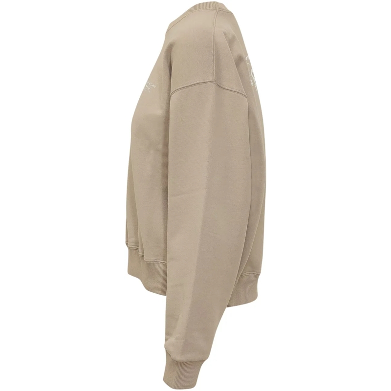 Givenchy  Felpa Girocollo Con Logo Ricamato beige(Image 3)