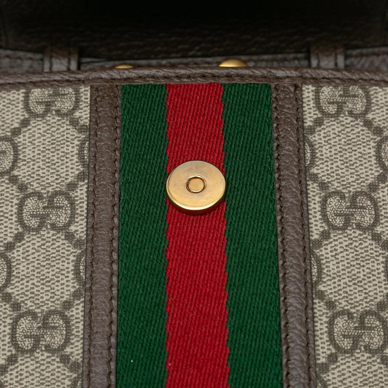 Gucci Shoppers Mini GG Supreme Web Ophidia Crossbody Bag in bruin