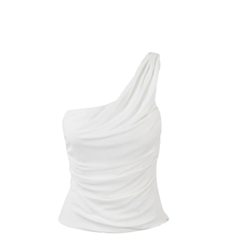 Alberta Ferretti Blusen One Shoulder Top White