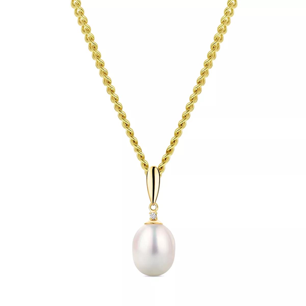 BELORO Charms - (14K) Pearl Pendant With Cubic Zirconia - Gr. unisize - in Gold - für Damen