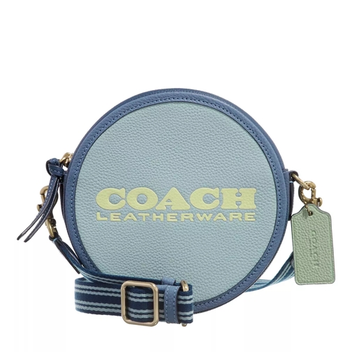 Coach Colorblock Leather Kia Circle Bag Aqua Multi Cross body-väskor