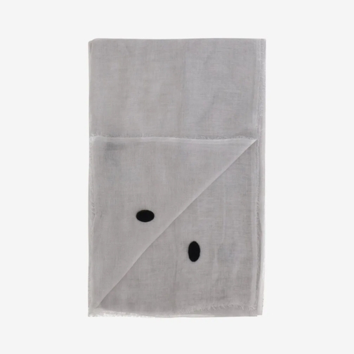 Faliero Sarti Écharpe légère New Bonghino Silk Blend Scarf With Polka Dot Patte Grey (Image 3)