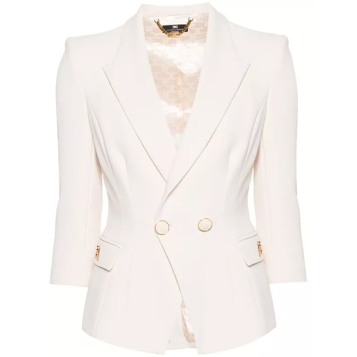 Elisabetta Franchi Double-Breasted Blazer Neutrals 