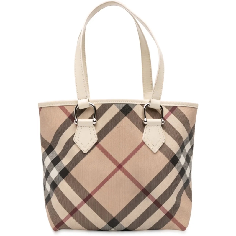 Burberry Shopper Supernova Check Coated Canvas Tote braun