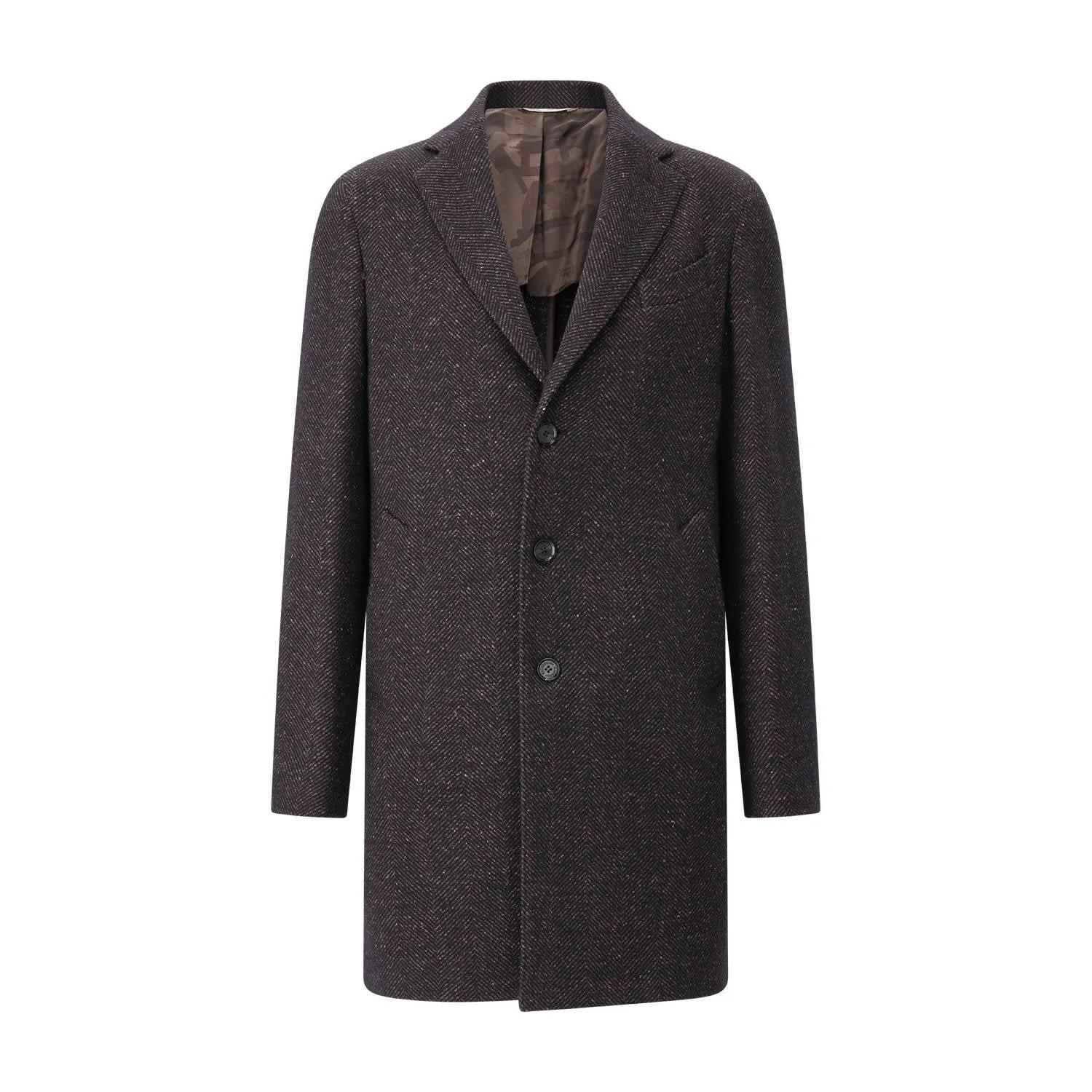 Maurizio Baldassari Herren Braun - Mantel Aus Woll-Kaschmir-Mix - Größe 50