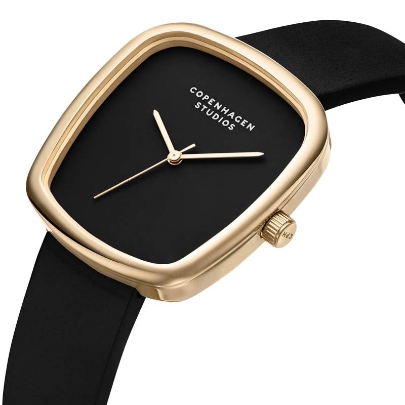 Copenhagen Quarzuhr Echtleder Curved Leather gold(Image 5)