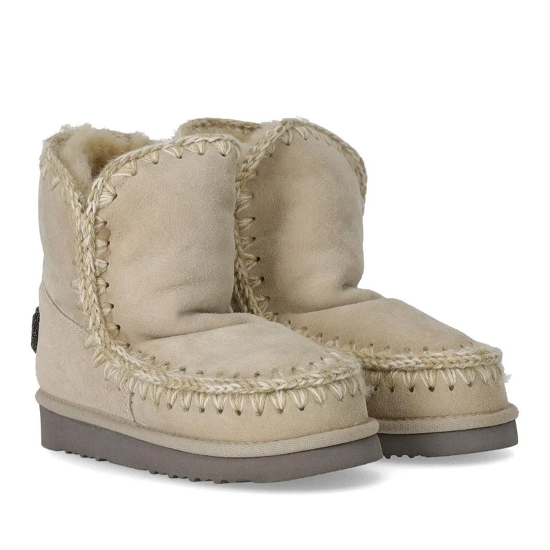 Mou Stiefel MOU ESKIMO 18 GLITTER LOGO CHALK STIEFELETTE beige