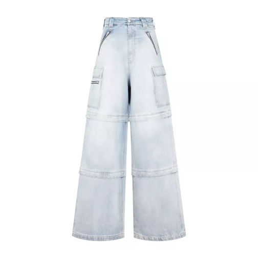 Vetements Light Blue Cotton Transformer Baggy Jeans Blue 