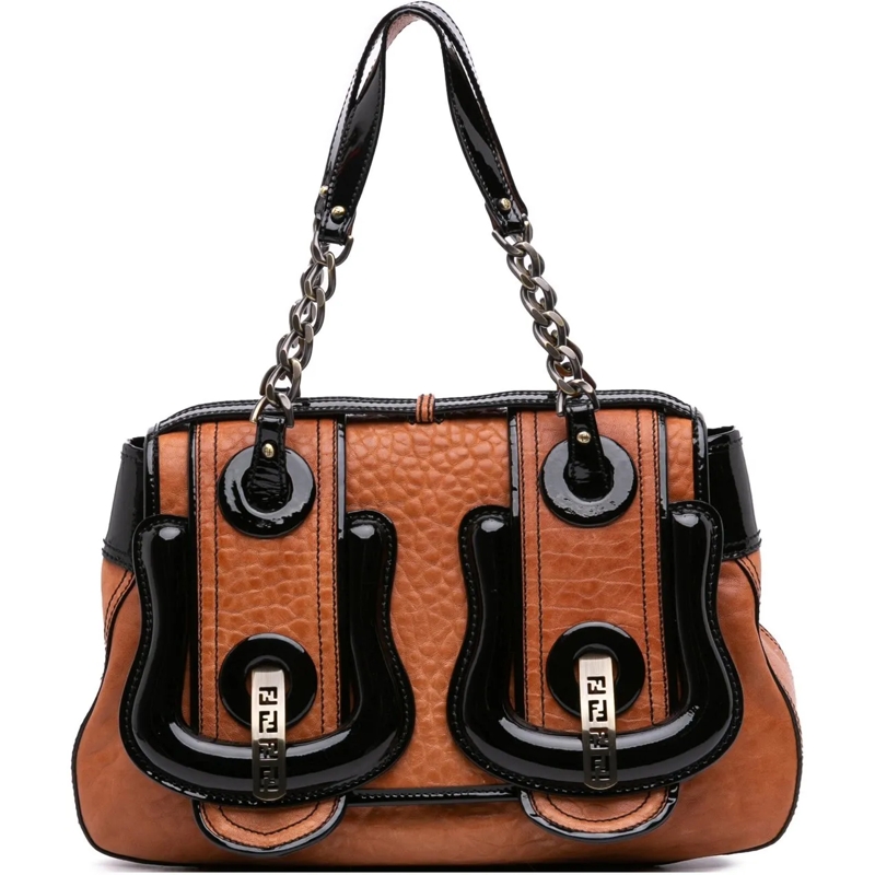 Fendi Tote Medium Leather B Bag Top Handle Bag braun