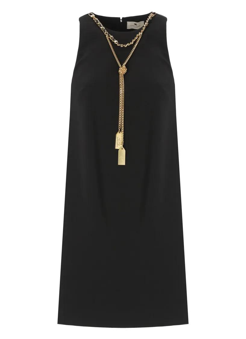 Elisabetta Franchi - Black Dress With Chain - Größe 38 - schwarz