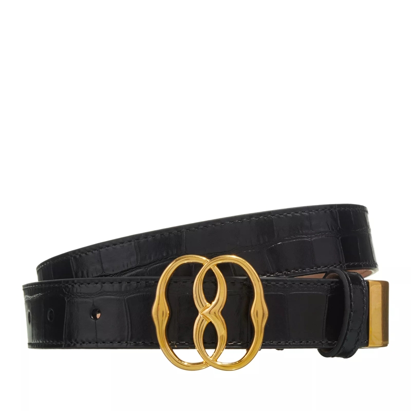 Bally Ledergürtel Emblem 25 Fin Black+Oro