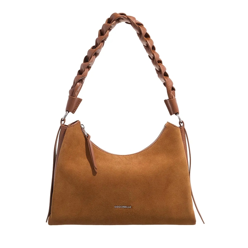 Coccinelle Schultertasche Boheme Suede Bimaterial Cognac/Cognac