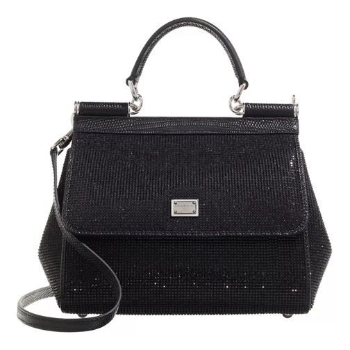 Dolce&Gabbana Medium Sicily Handbag Black Axelremsväska