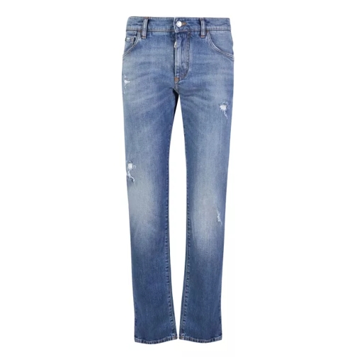 Dolce&Gabbana Ripped Details Blue Denim Jeans Neutrals Jeans