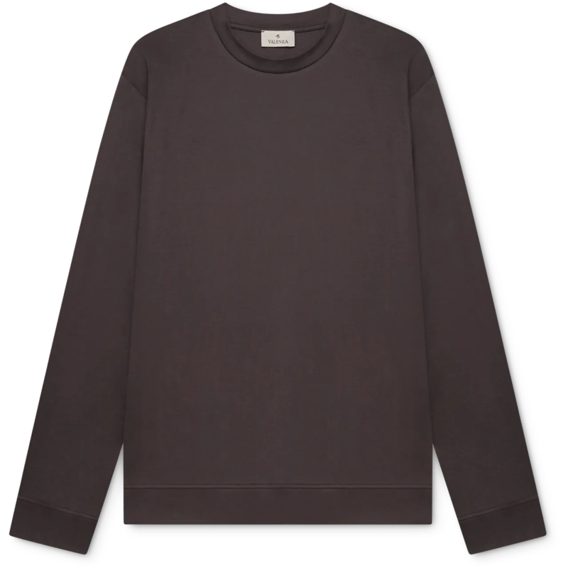 VALENZA Haut décontracté Heren Heavy Supima Sweater Grijs grau