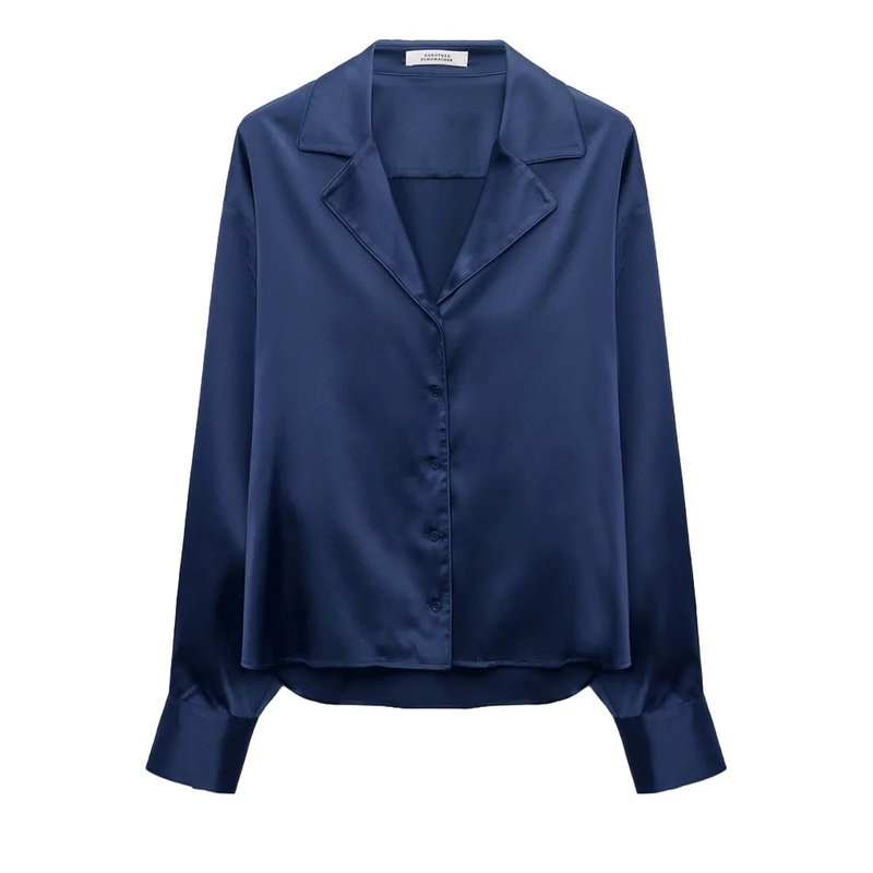Dorothee Schumacher Bluse SENSE OF SHINE blouse ocean blue