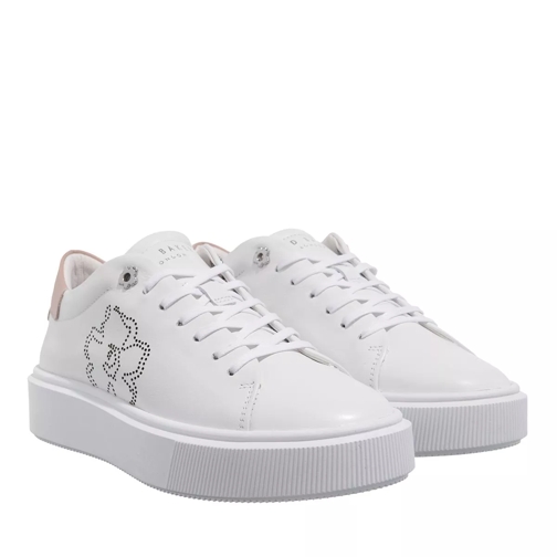 Ted Baker Perforated Magnolia Platform Sneaker White-Pink Plateau Sneaker