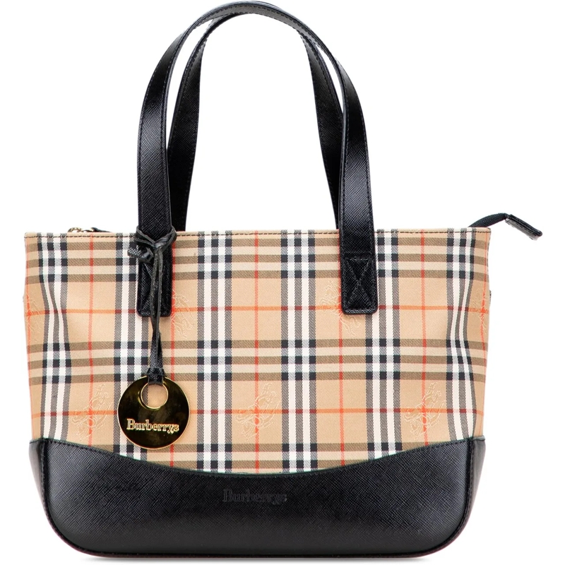 Burberry Fourre-tout Haymarket Check Canvas Handbag braun