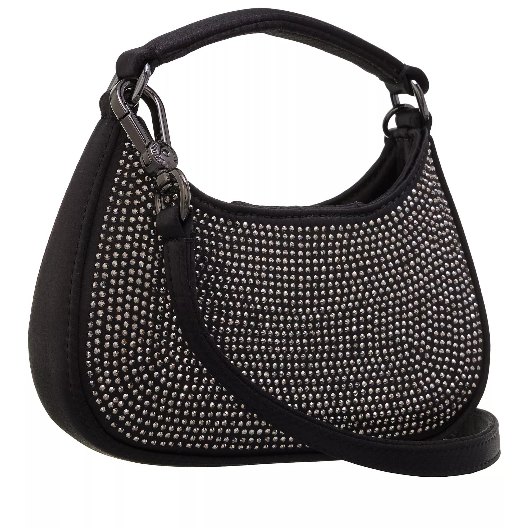 Emporio Armani Zwarte Mini Hobo Tas met Strass Black Dames