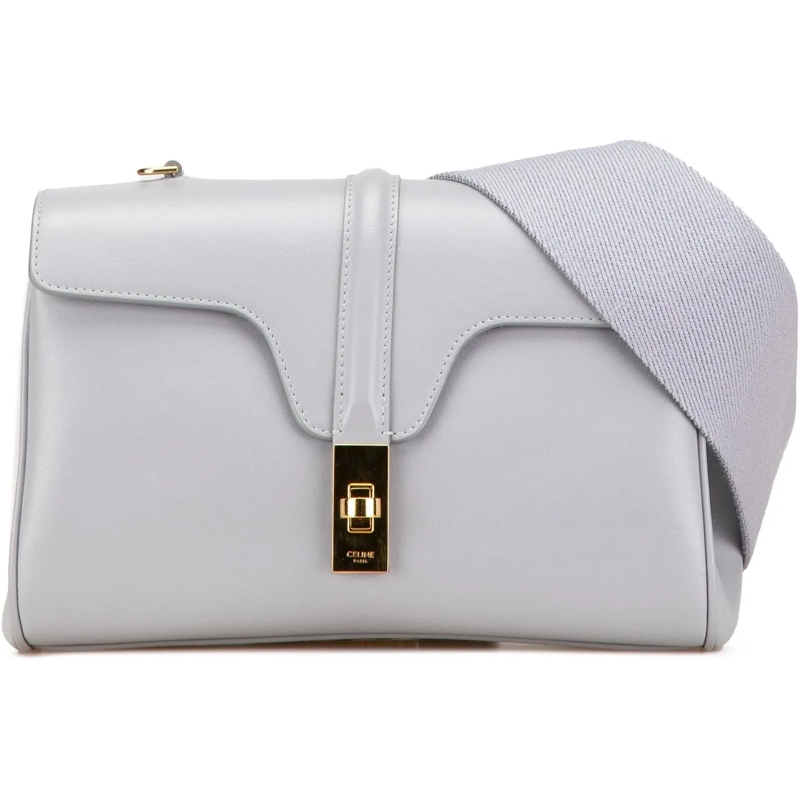 Celine Schultertasche Teen Smooth Calfskin Soft 16 Crossbody grau