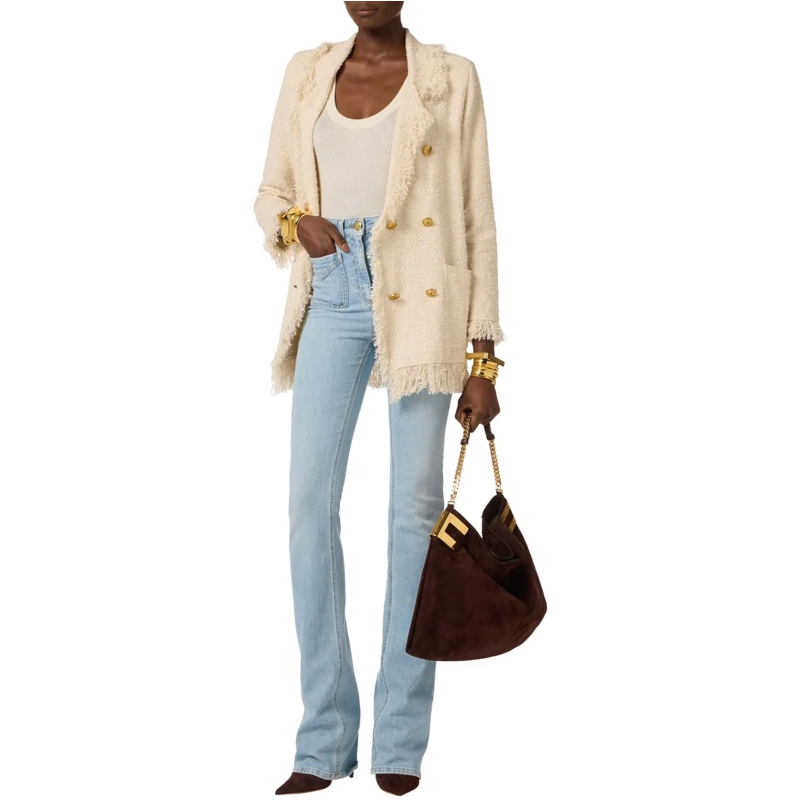 Elisabetta Franchi Jeans à jambe droite Elisabetta Franchi Women's Jeans Trousers Jeans Li blau(Image 2)