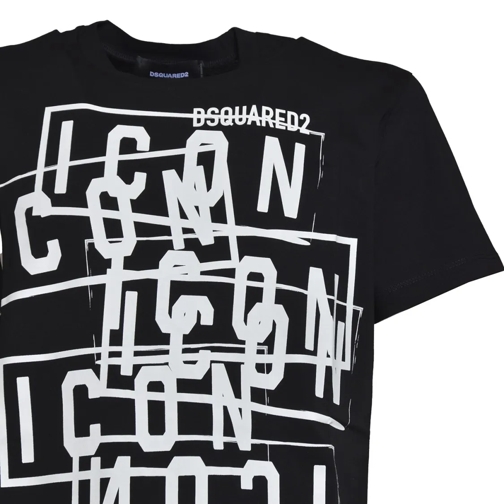 Dsquared2 T-shirts Black Cotton Icon Stamps T-Shirt Black (Image 3)