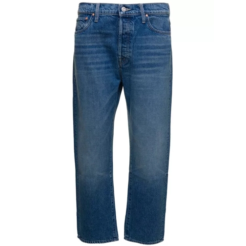 Mother The Ditcher Crop' Light Blue Wide Leg Jeans In Cot Blue Jeans
