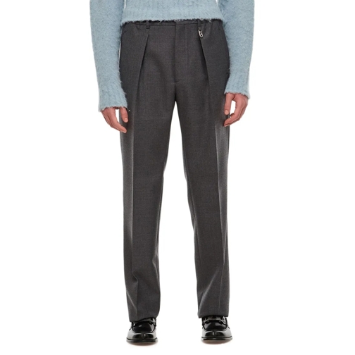 Fendi  Trousers Wool Crepe Grey