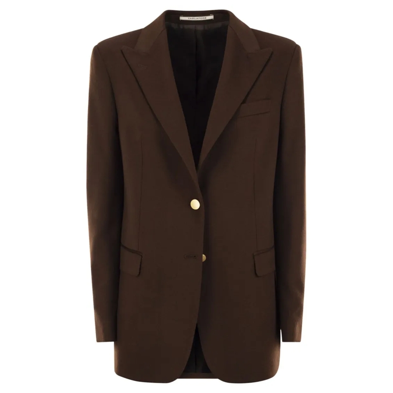 Tagliatore Blazer Tailored Cashmere Blazer With Peaked Lapels Brown