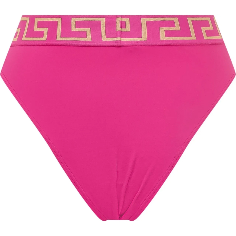 Versace  Slip Mare con Fascia Alta e Motivo Geometrico rose(Image 2)