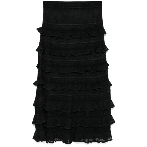 Zimmermann Frilled Midi Skirt Black Jupes midi