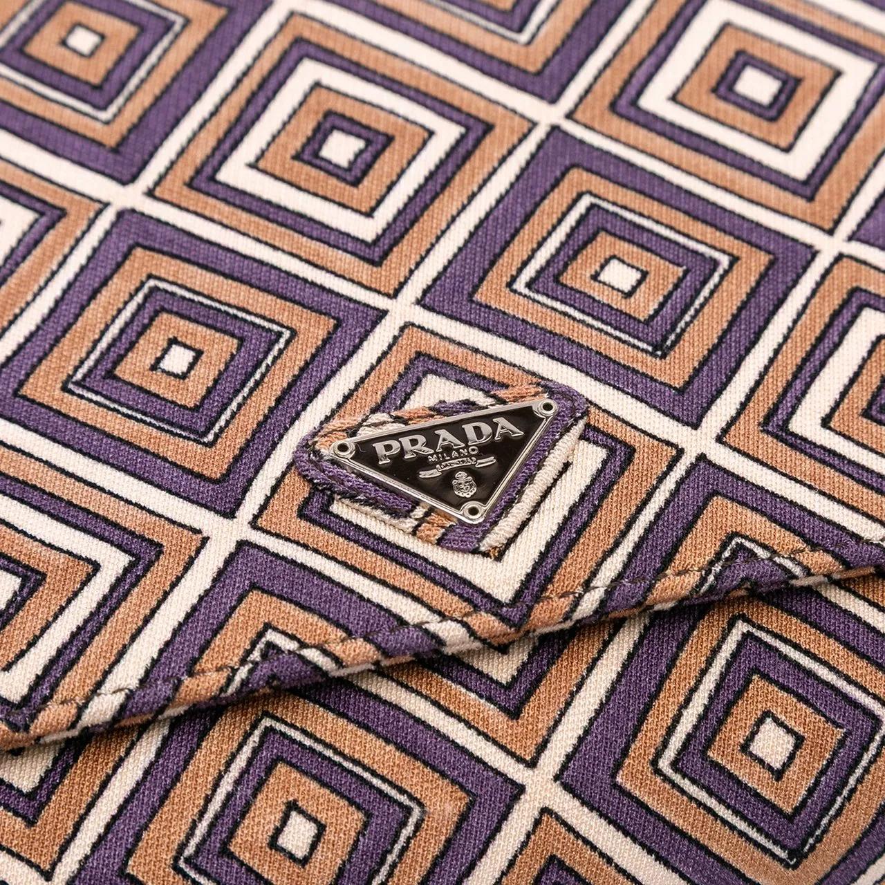 Thumbnail - Prada Hobo Bags - Canvas Geometric Shoulder Bag - Gr. unisize - in Braun - für Damen