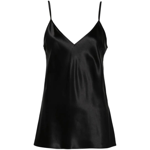 Joseph Blusen Black V-Neck Silk Top Black