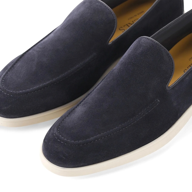 Doucal's Schnürschuhe Mokassins aus Veloursleder blau(Image 3)