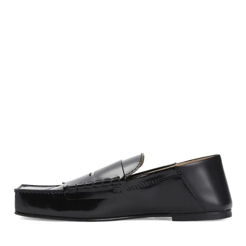 Jacquemus Ballerines Black Cow Leather Les Mocassins Carre Loafers Black