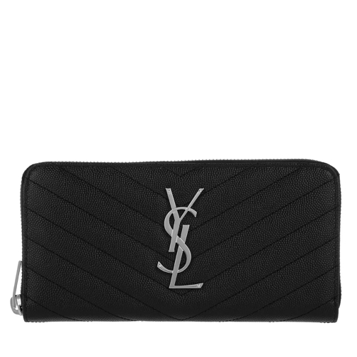 Saint Laurent Monogramme Wallet Matelasse Black Portemonnaie mit Zip-Around-Reißverschluss