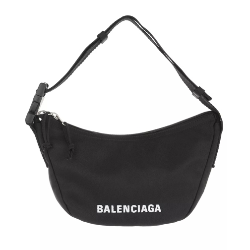 Balenciaga Wheel Small Sling Bag  Black White Hobo Bag