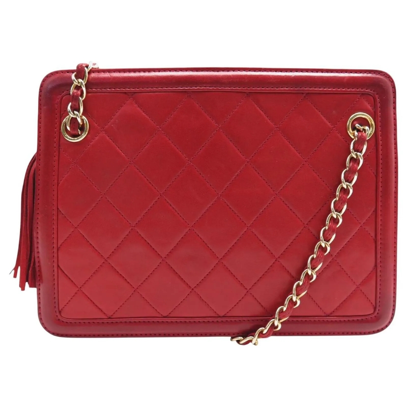 Chanel Crossbody Bag VINTAGE CHANEL KAMERA HANDTASCHE AUS QUILTED ROTEM rot