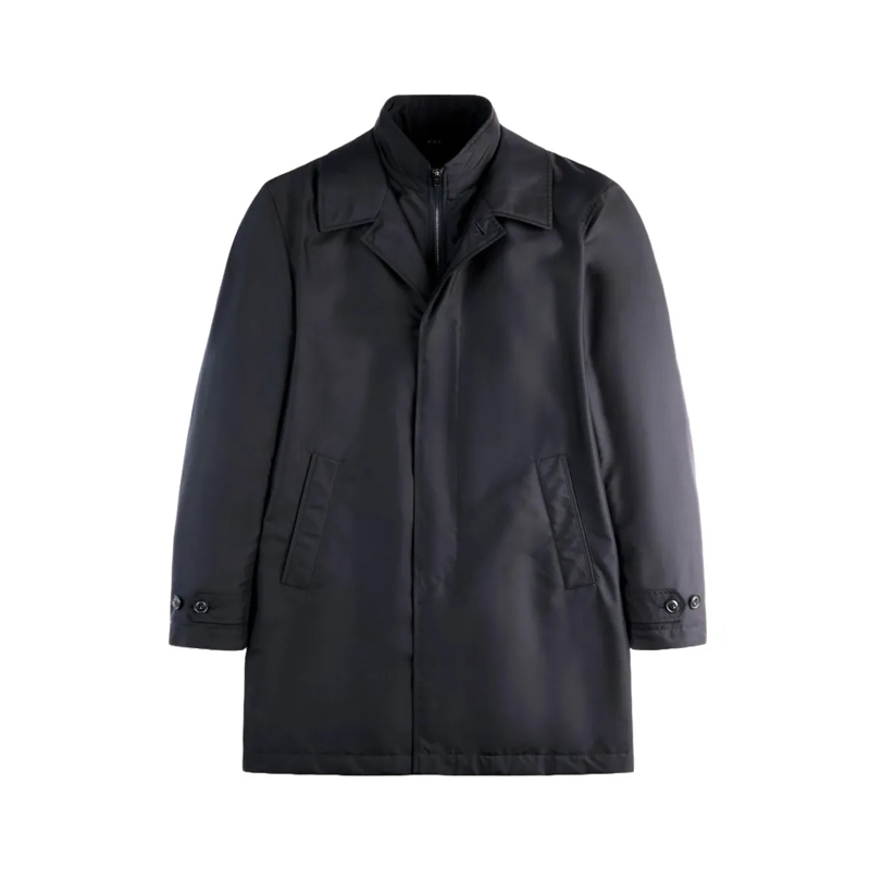 Fay  Double-Front Waterproof Raincoat With Classic Coll Black