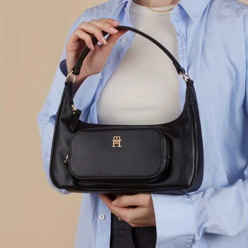 Tommy Hilfiger Schultertasche Soft Utility Handtasche Schwarz (Image 2)