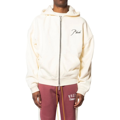 Rhude Sweatshirts ZIP UP HOODIE VTG WHITE weiß