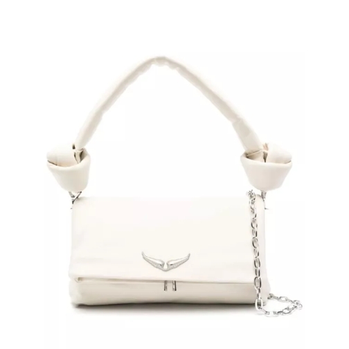 Zadig & Voltaire Rocky Eternal Leather Shoulder Bag White Axelremsväska