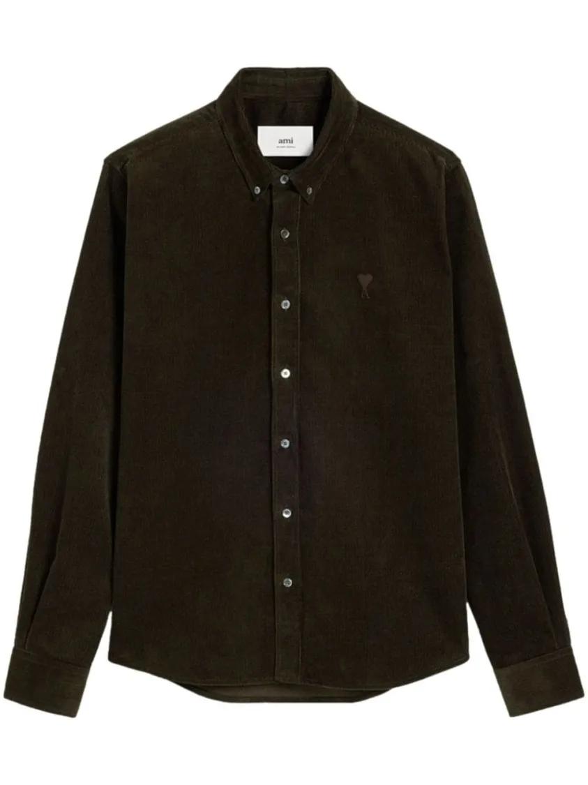 AMI Paris - Brown Corduroy Shirt - Größe M - braun